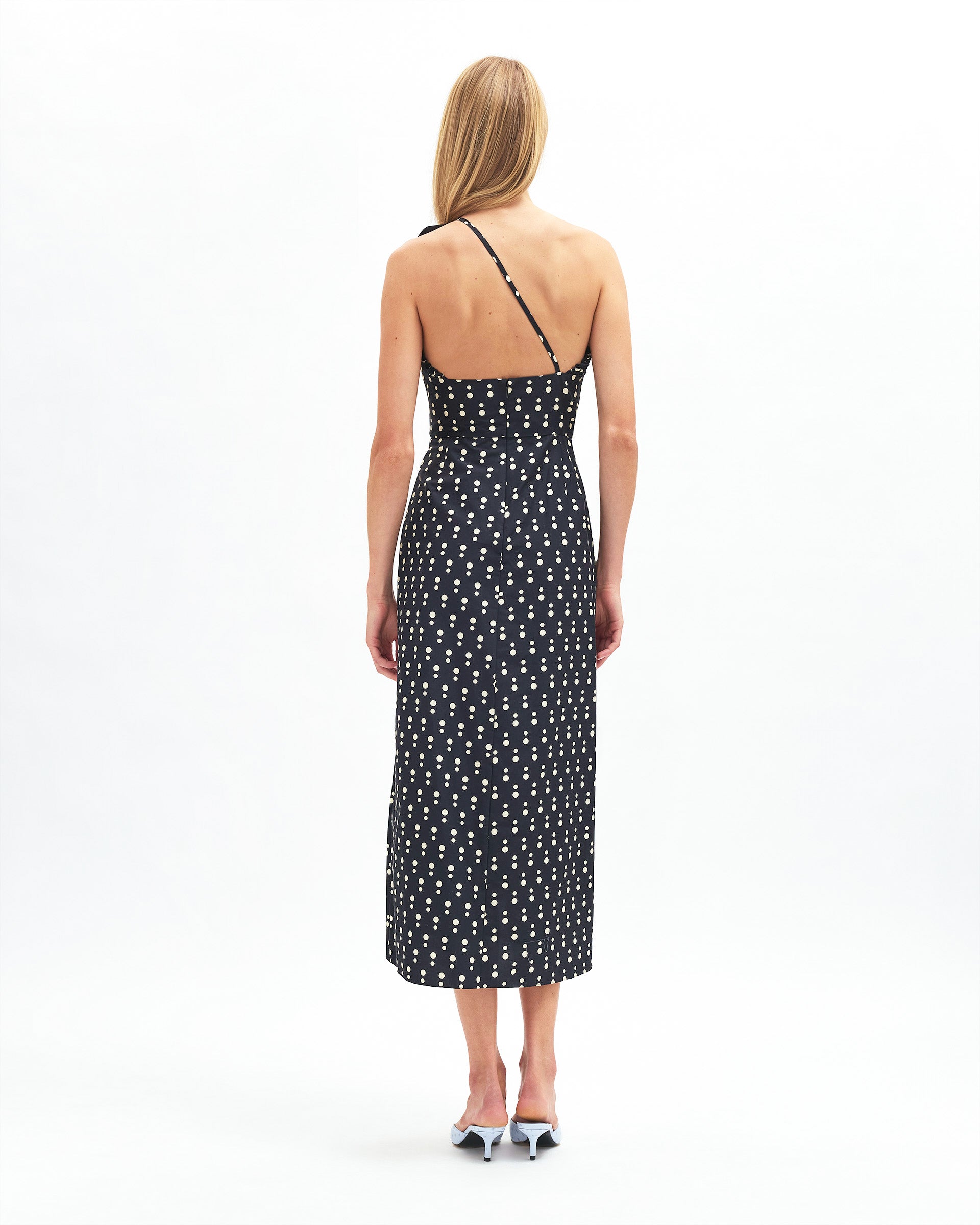 midi black polka dot dress Charlotte Polka Dot Dress NOIR/IVORY Multi / 0 / R25D995587